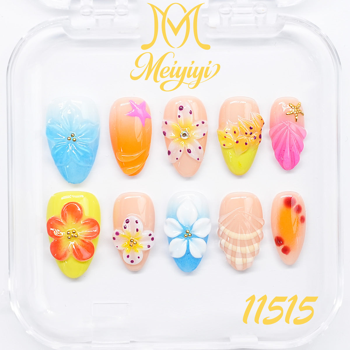 11515-MYY's designer original high-end design customized luxury hand-painted wearable nail art