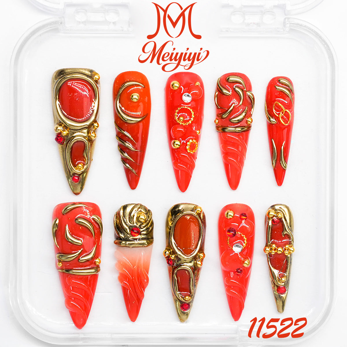 11522-MYY's designer original high-end design customized luxury hand-painted wearable nail art