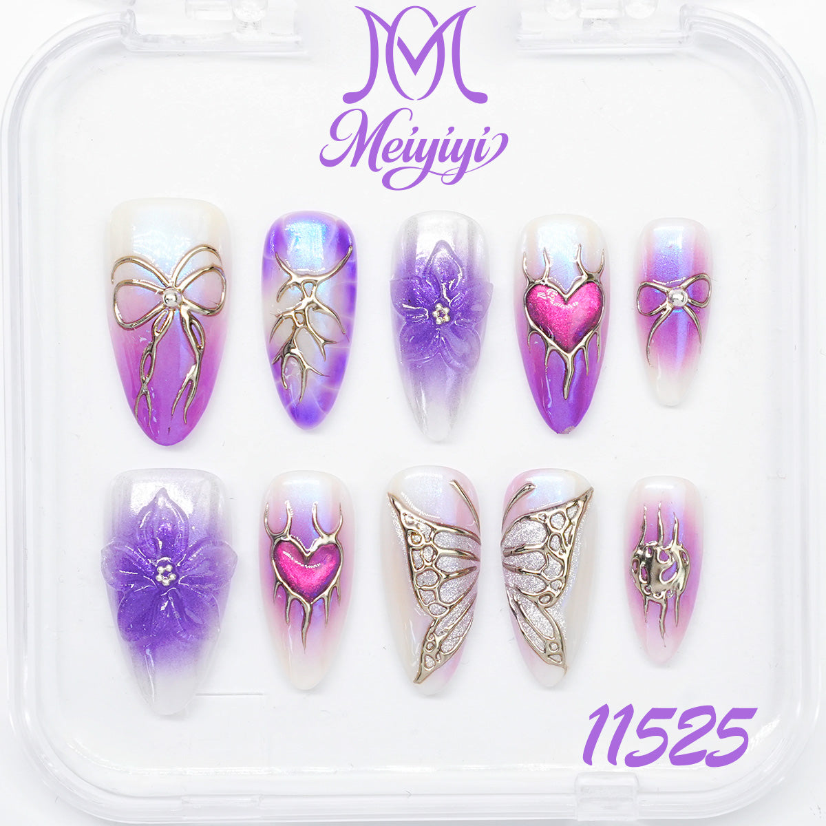 11525-MYY's designer original high-end design customized luxury hand-painted wearable nail art