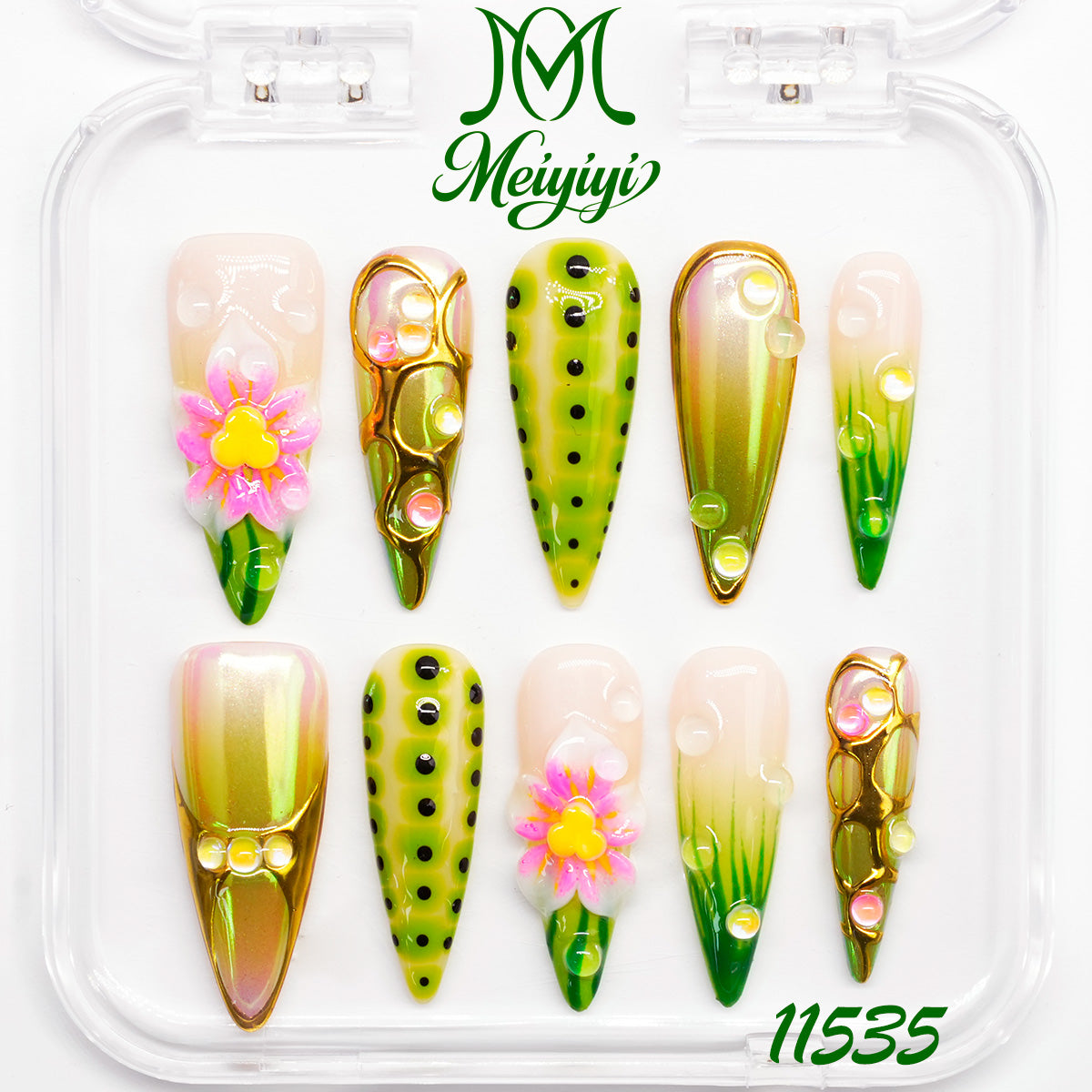 11535-MYY's designer original high-end design customized luxury hand-painted wearable nail art