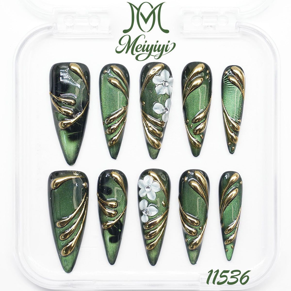 11536-MYY's designer original high-end design customized luxury hand-painted wearable nail art