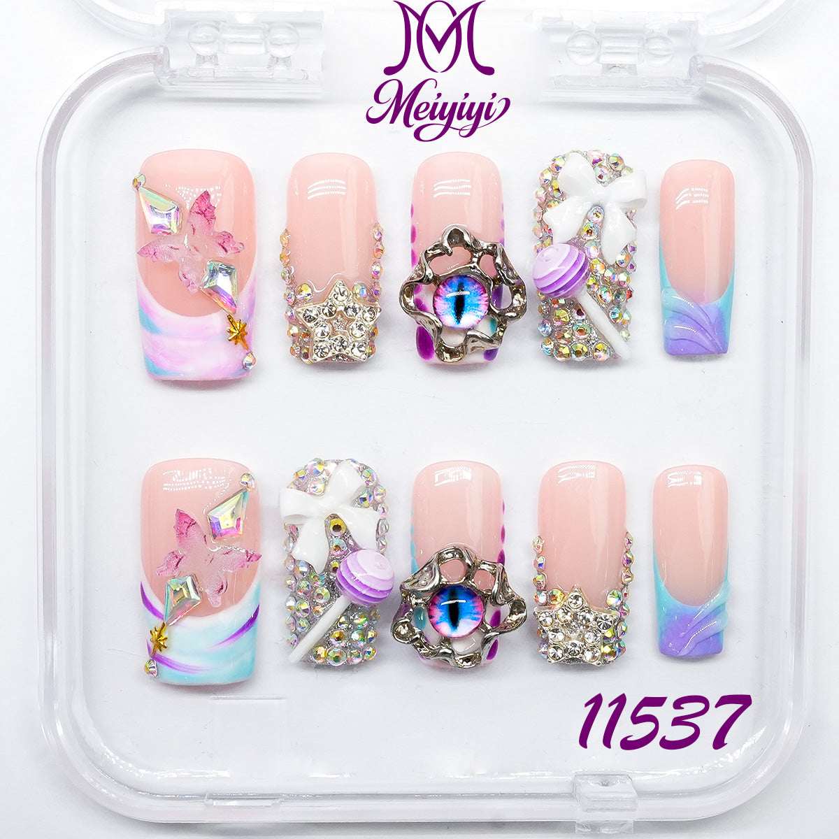 11537-MYY's designer original high-end design customized luxury hand-painted wearable nail art