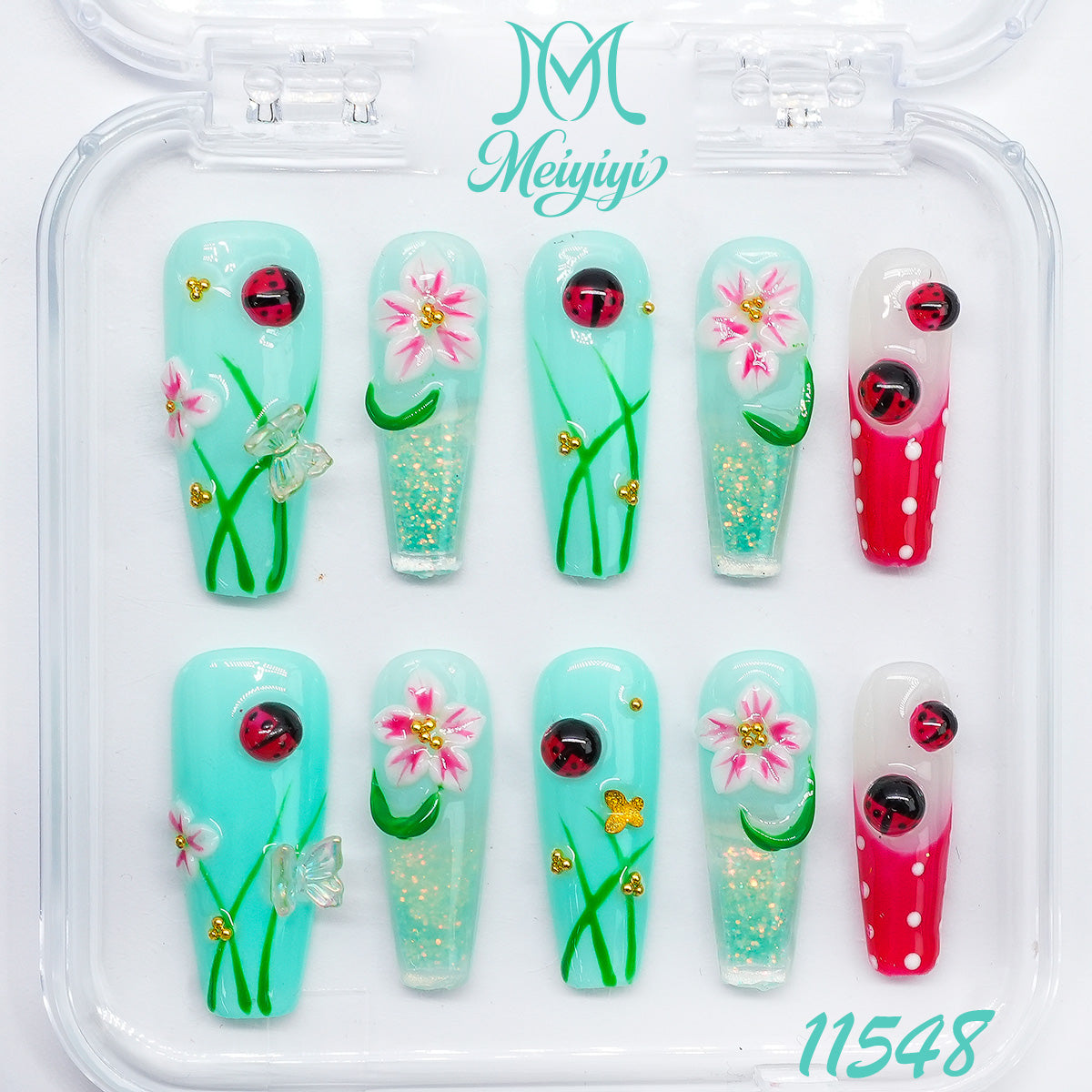 11548-MYY's designer original high-end design customized luxury hand-painted wearable nail art