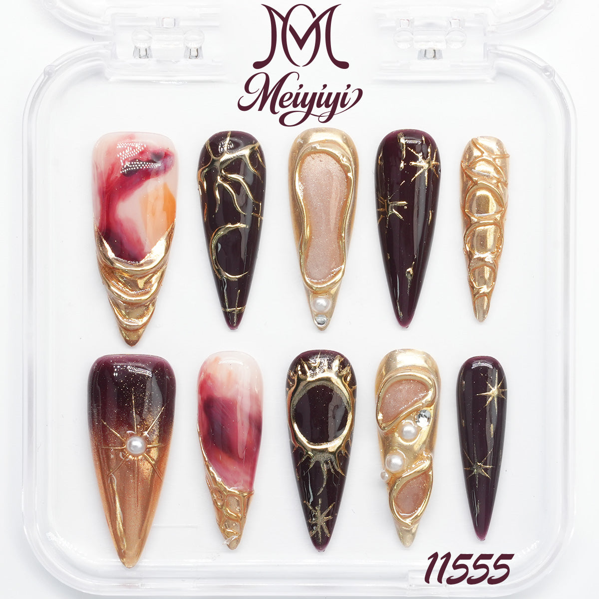 11555-MYY's designer original high-end design customized luxury hand-painted wearable nail art