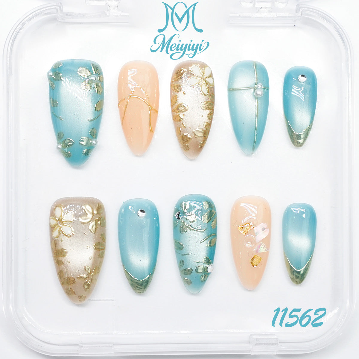 11562-MYY's designer original high-end design customized luxury hand-painted wearable nail art
