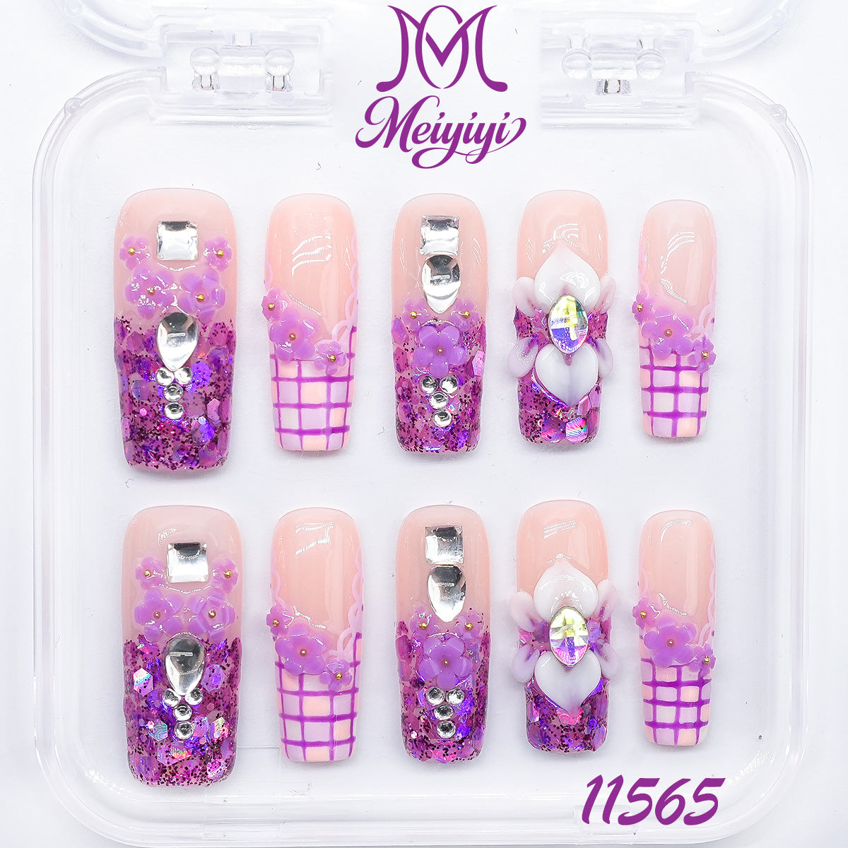 11565-MYY's designer original high-end design customized luxury hand-painted wearable nail art