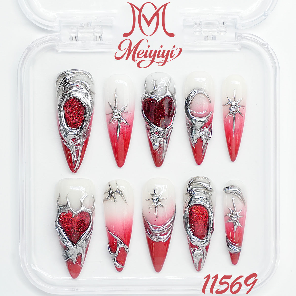 11569-MYY's designer original high-end design customized luxury hand-painted wearable nail art