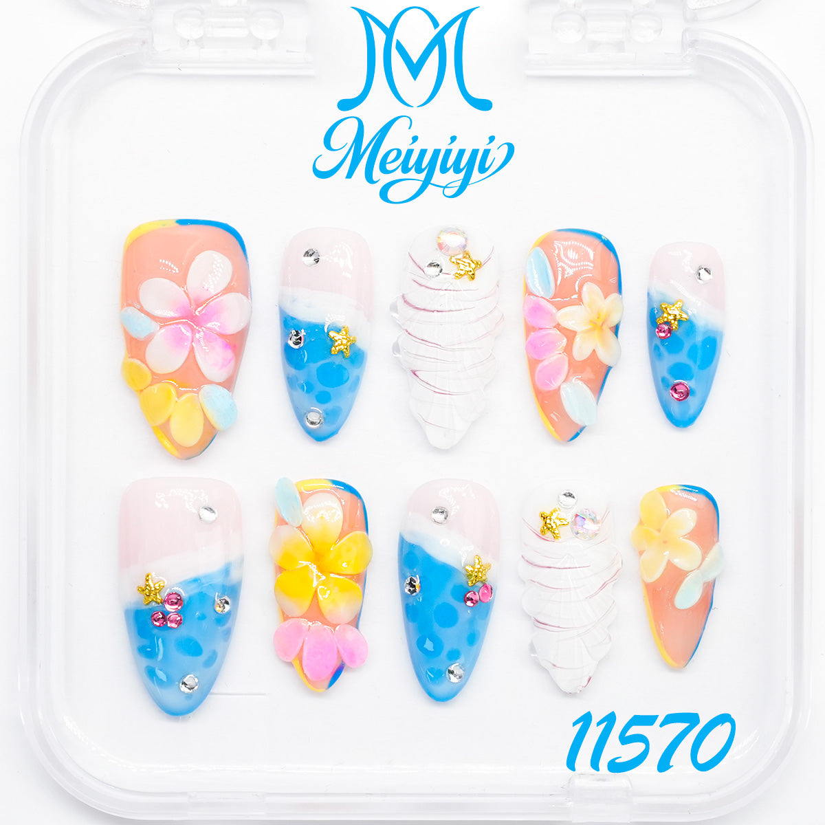 11570-MYY's designer original high-end design customized luxury hand-painted wearable nail art