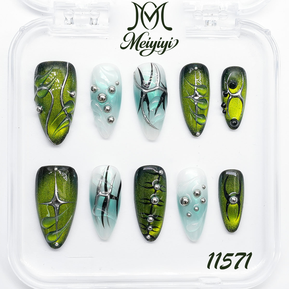 11571-MYY's designer original high-end design customized luxury hand-painted wearable nail art