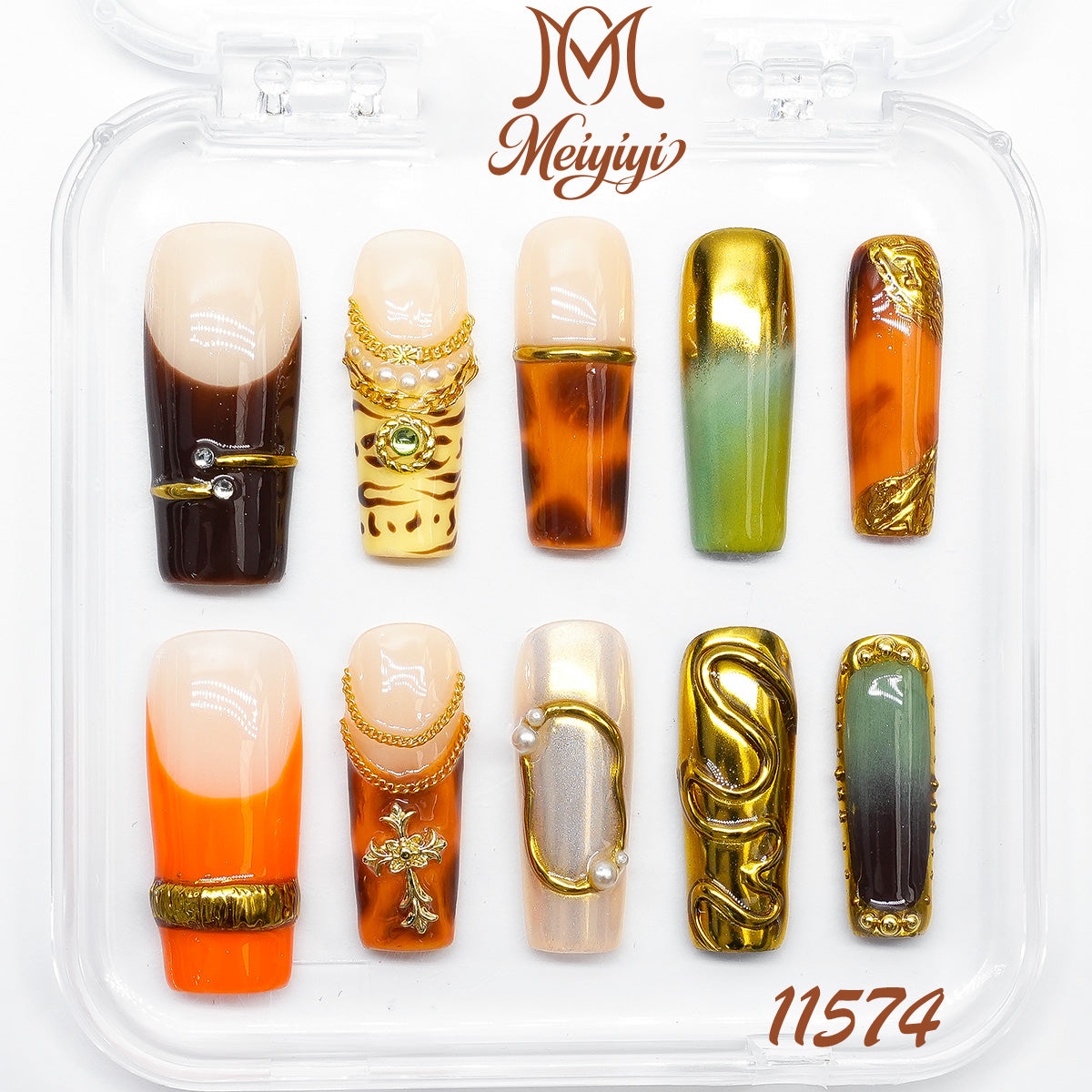 11574-MYY's designer original high-end design customized luxury hand-painted wearable nail art