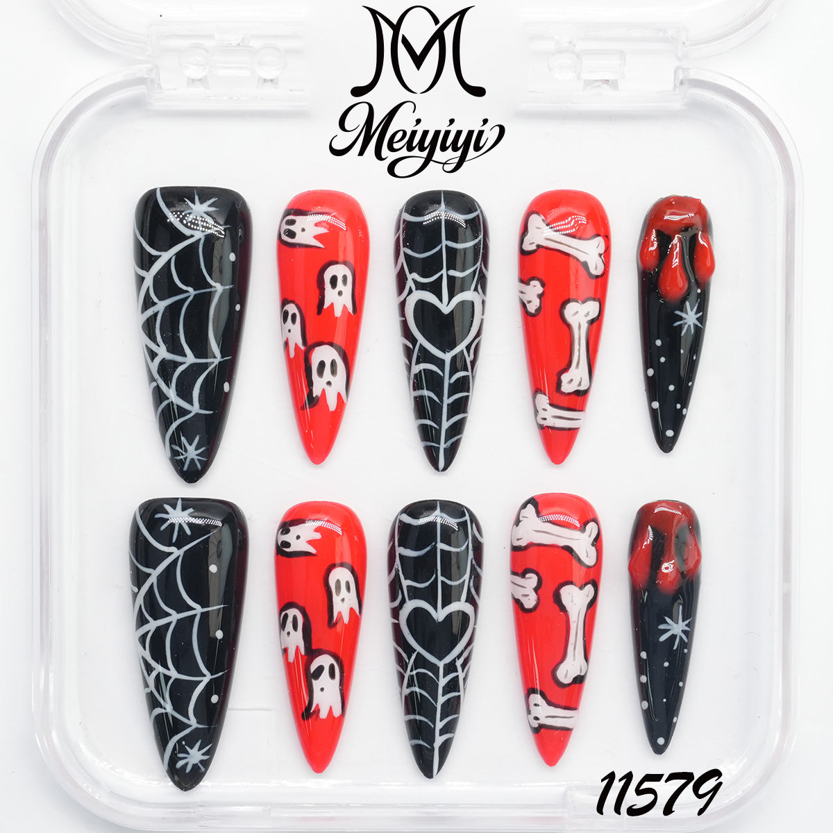 11579-MYY's designer original high-end design customized luxury hand-painted wearable nail art