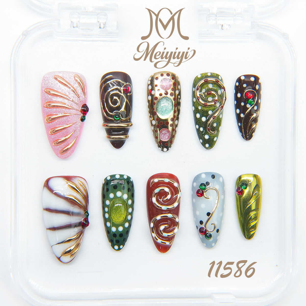 11586-MYY's designer original high-end design customized luxury hand-painted wearable nail art