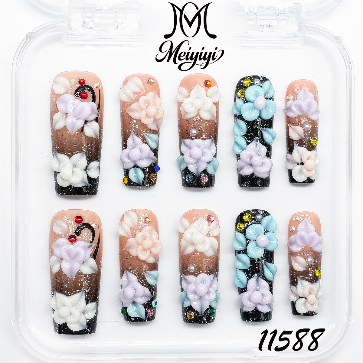 11588-MYY's designer original high-end design customized luxury hand-painted wearable nail art