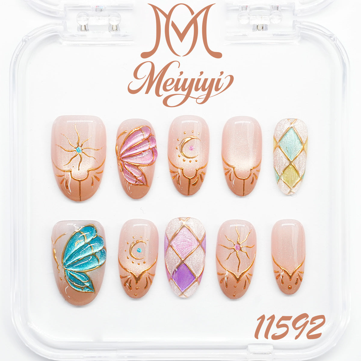 11592-MYY's designer original high-end design customized luxury hand-painted wearable nail art