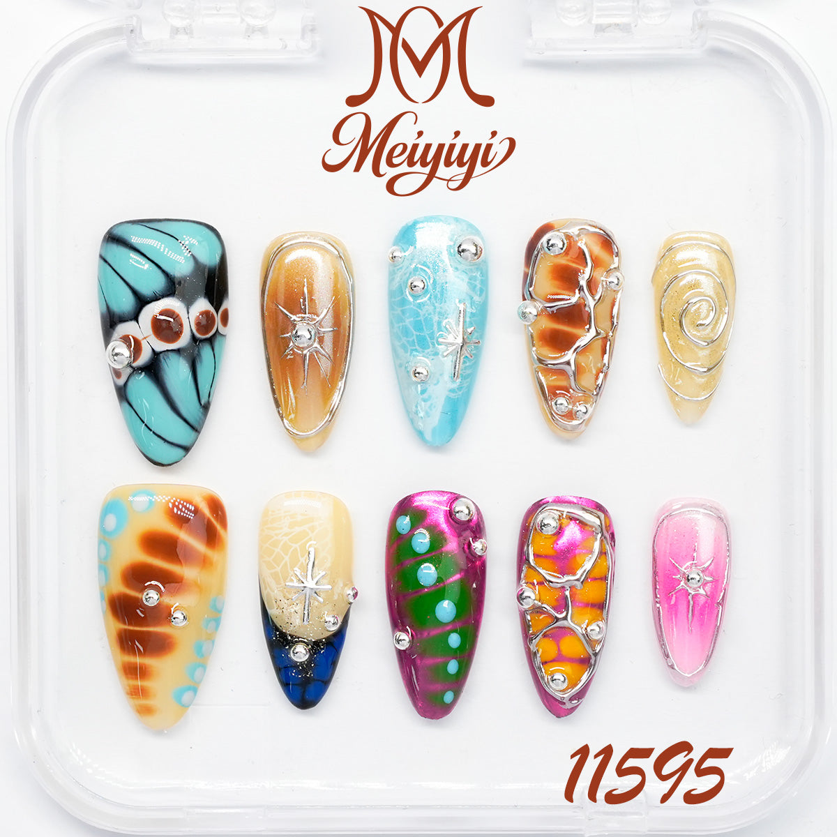 11595-MYY's designer original high-end design customized luxury hand-painted wearable nail art