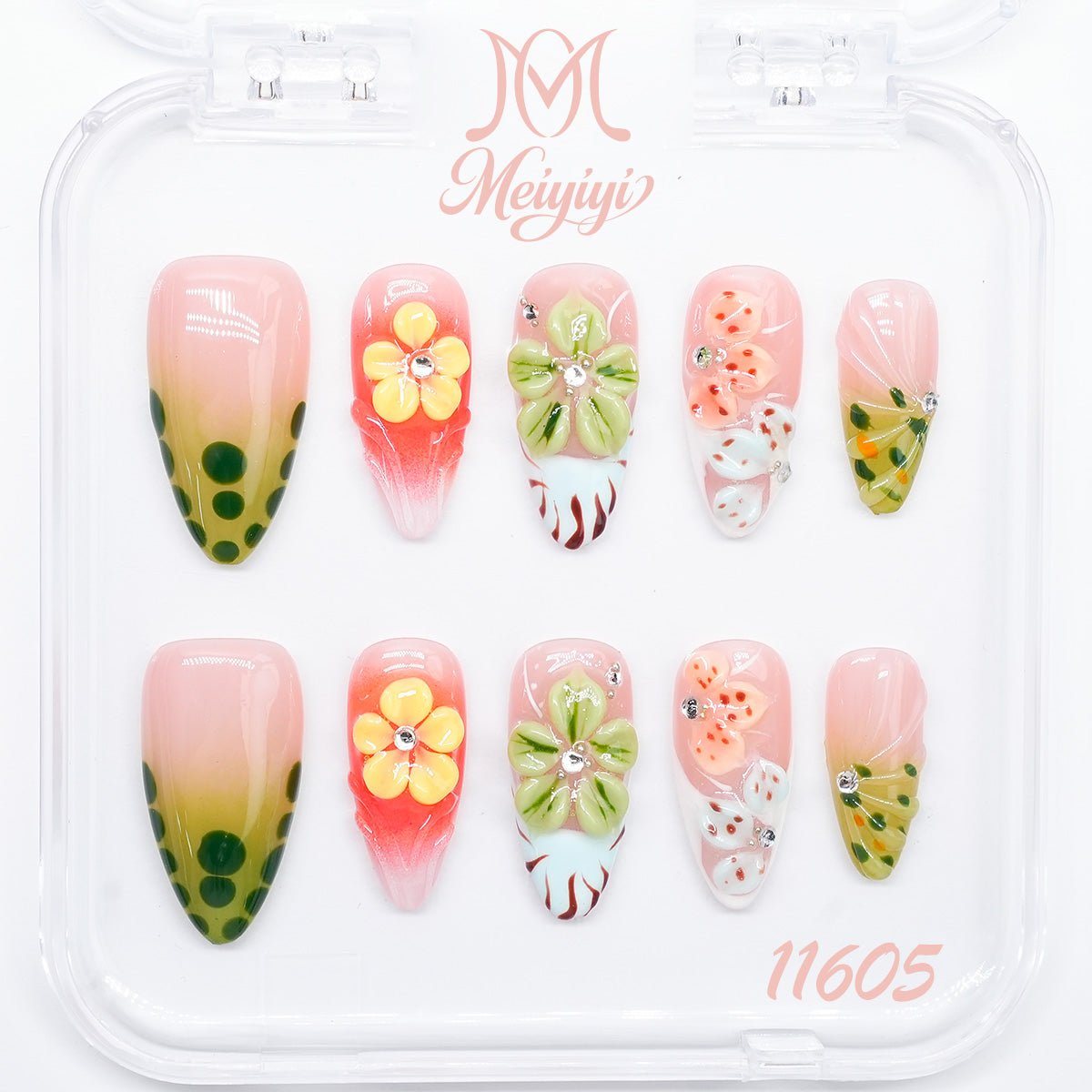 11605-MYY's designer original high-end design customized luxury hand-painted wearable nail art