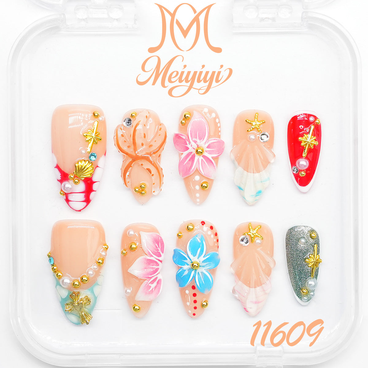 11609-MYY's designer original high-end design customized luxury hand-painted wearable nail art