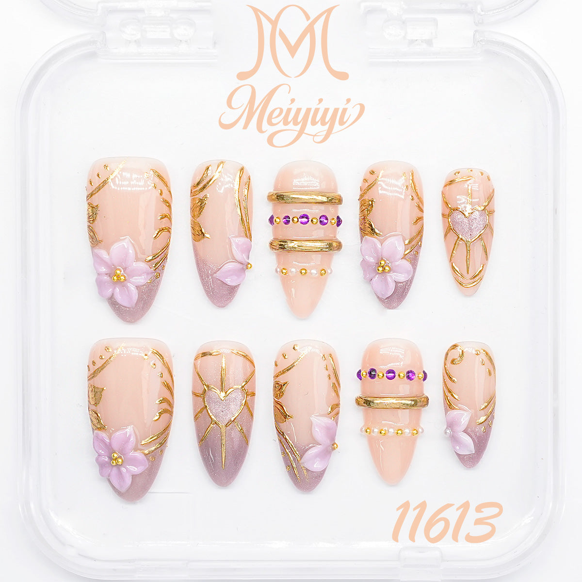 11613-MYY's designer original high-end design customized luxury hand-painted wearable nail art