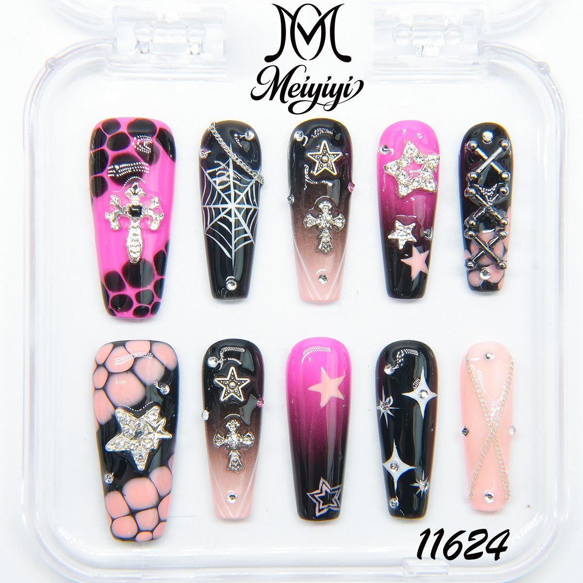 11624-MYY's designer original high-end design customized luxury hand-painted wearable nail art