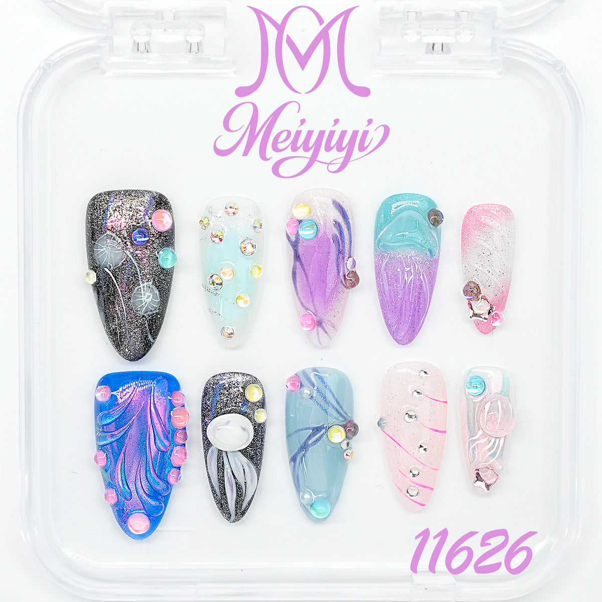 11626-MYY's designer original high-end design customized luxury hand-painted wearable nail art
