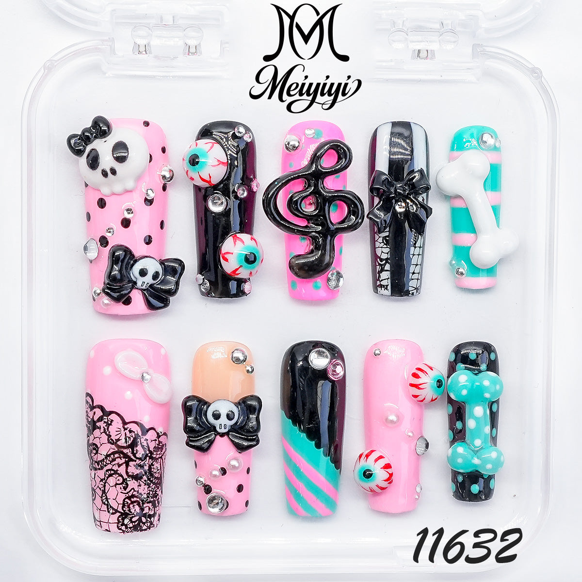 11632-MYY's designer original high-end design customized luxury hand-painted wearable nail art