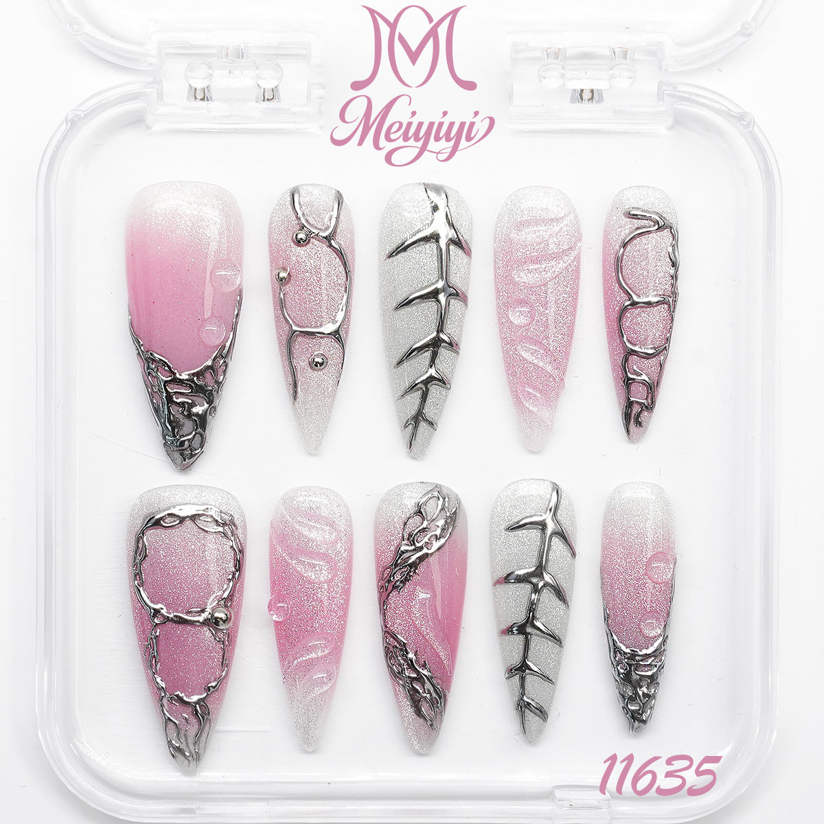 11635-MYY's designer original high-end design customized luxury hand-painted wearable nail art