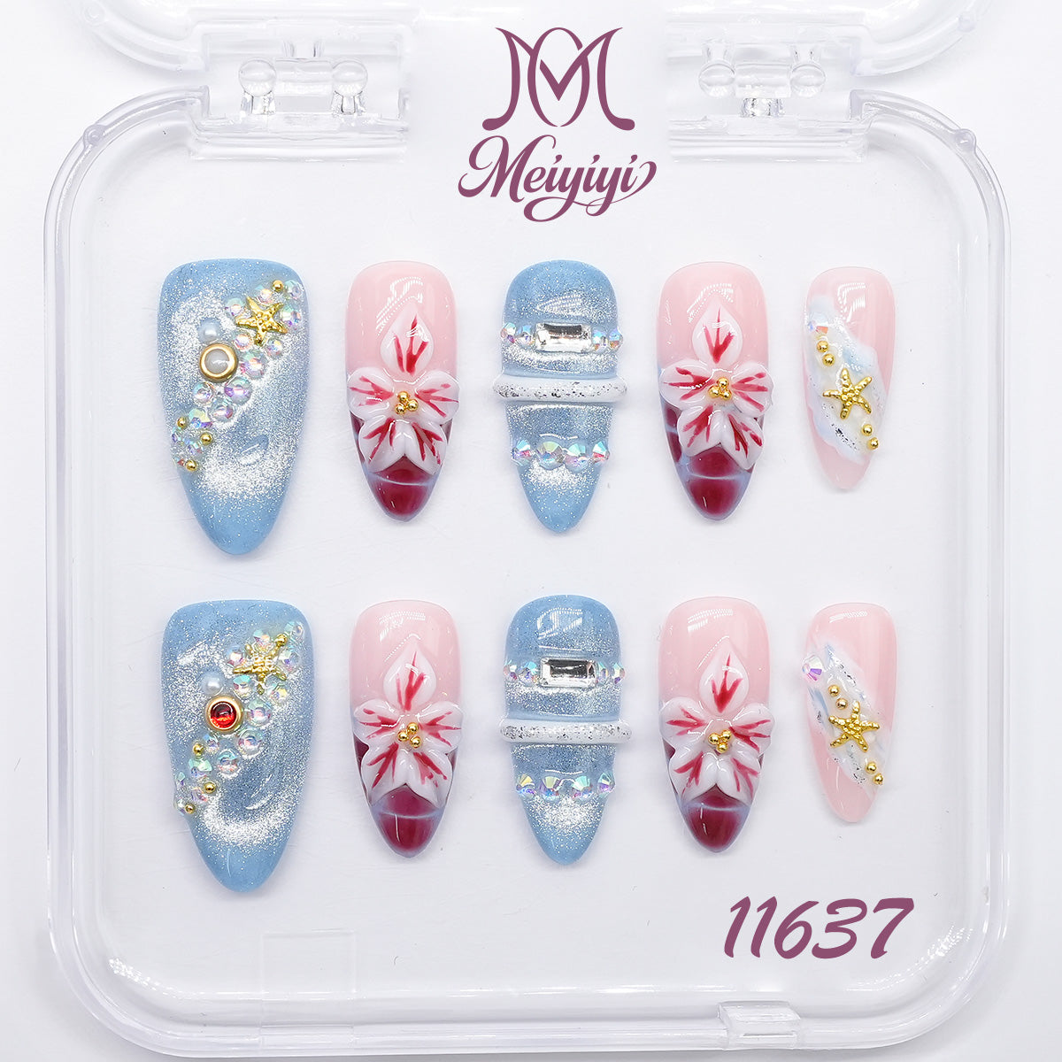 11637-MYY's designer original high-end design customized luxury hand-painted wearable nail art