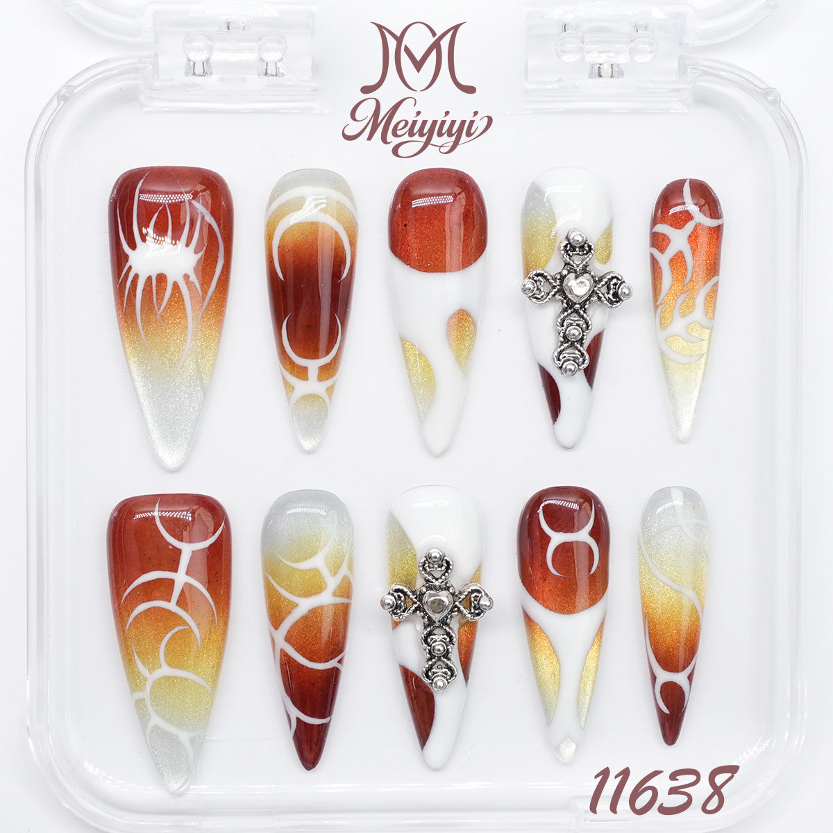 11638-MYY's designer original high-end design customized luxury hand-painted wearable nail art