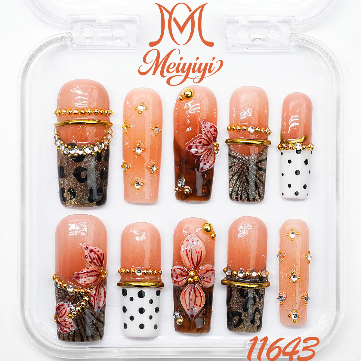 11643-MYY's designer original high-end design customized luxury hand-painted wearable nail art