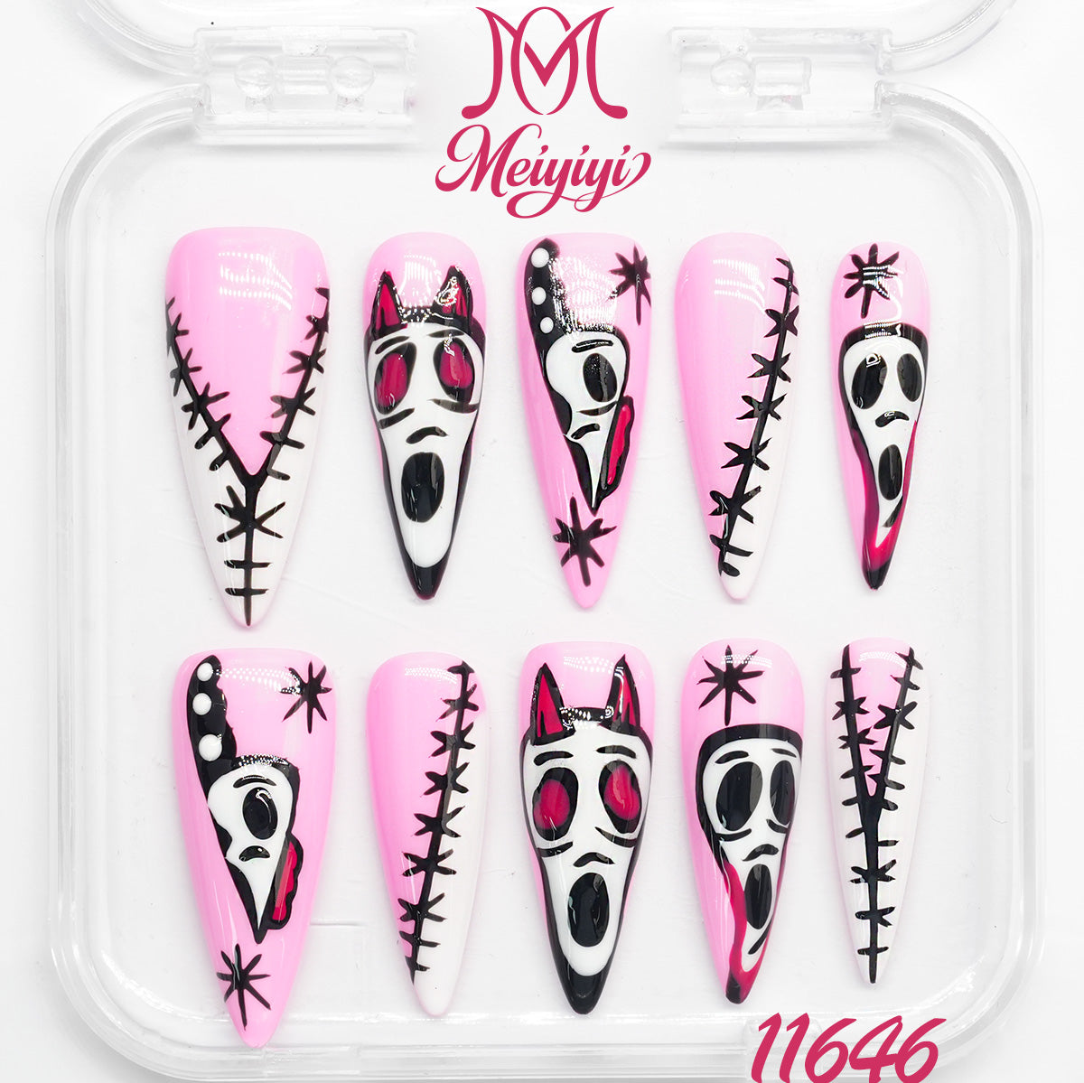 11646-MYY's designer original high-end design customized luxury hand-painted wearable nail art