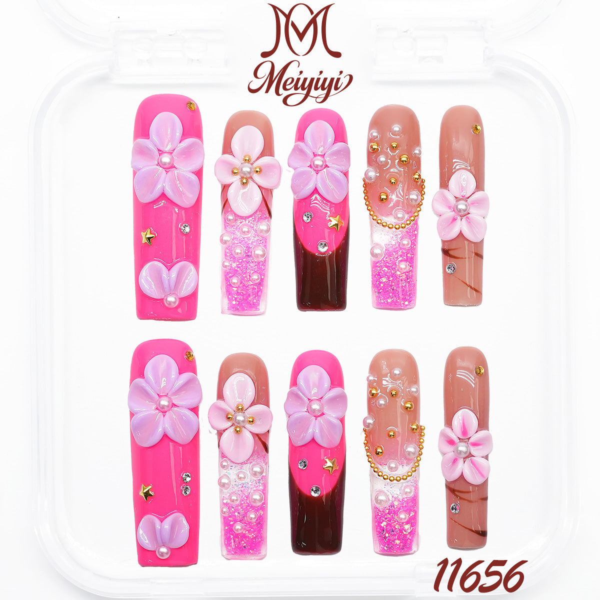 11656-MYY's designer original high-end design customized luxury hand-painted wearable nail art