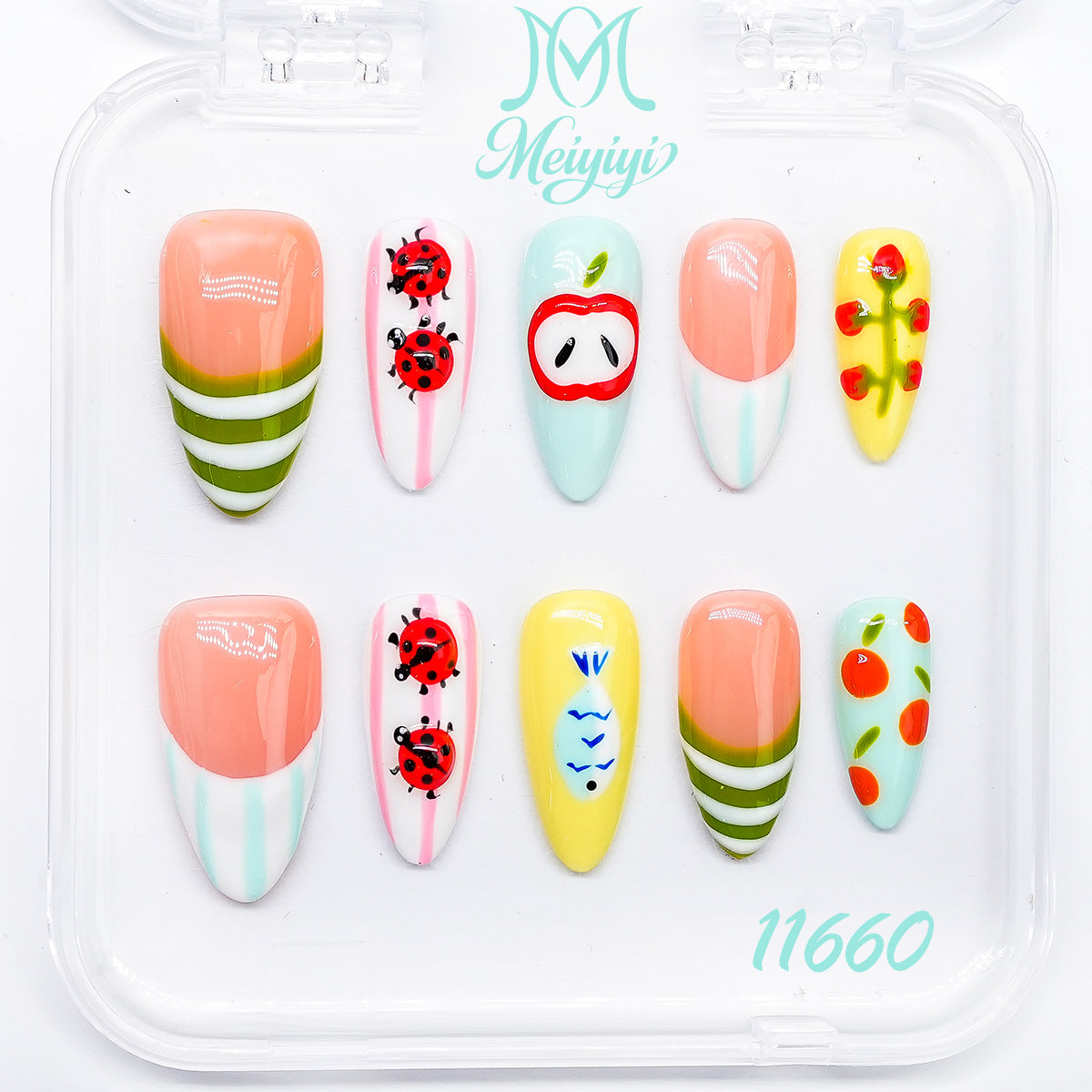 11660-MYY's designer original high-end design customized luxury hand-painted wearable nail art