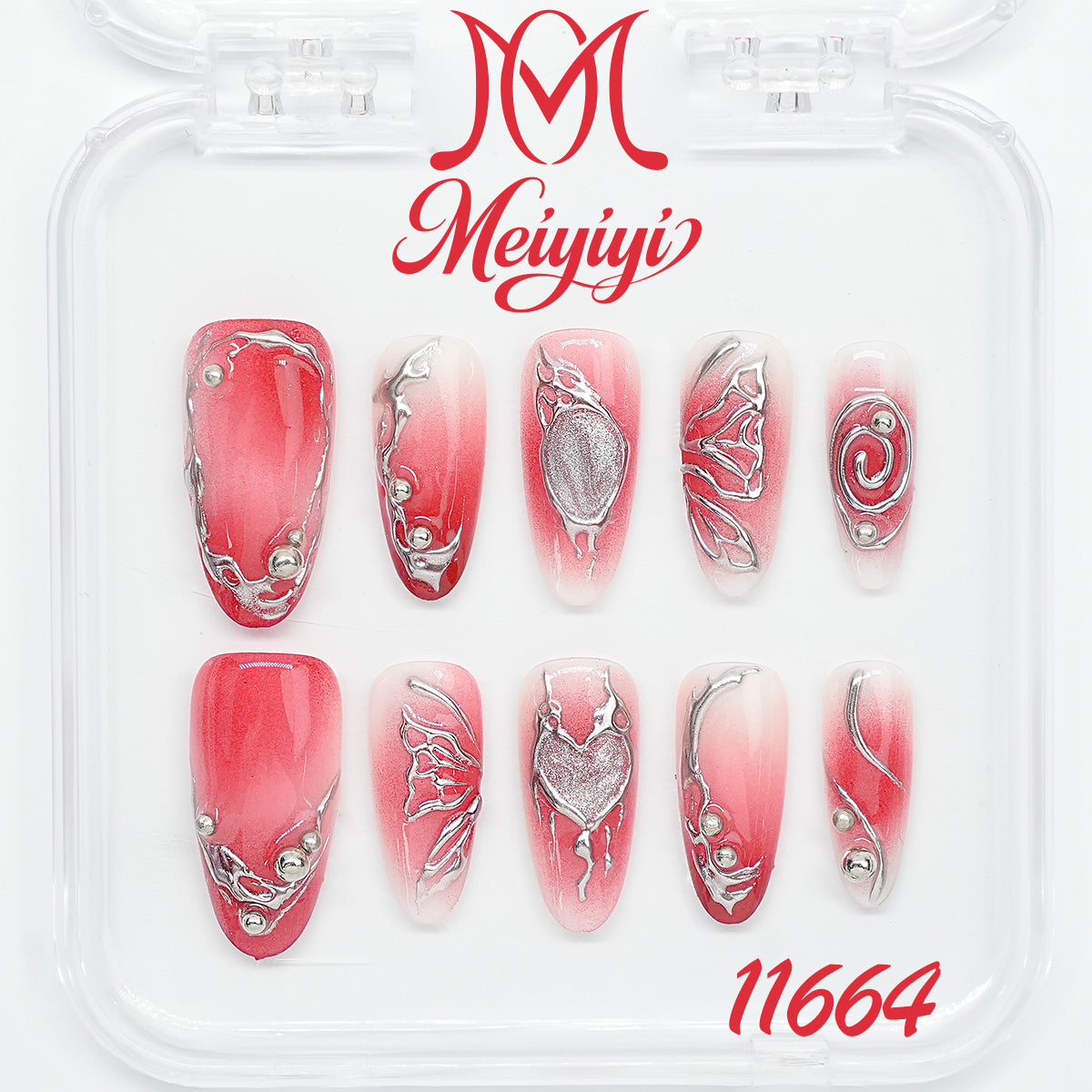 11664-MYY's designer original high-end design customized luxury hand-painted wearable nail art