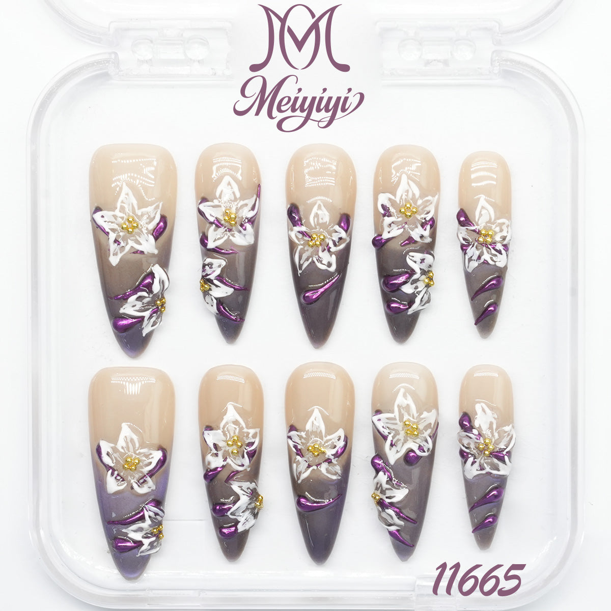 11665--MYY's designer original high-end design customized luxury hand-painted wearable nail art