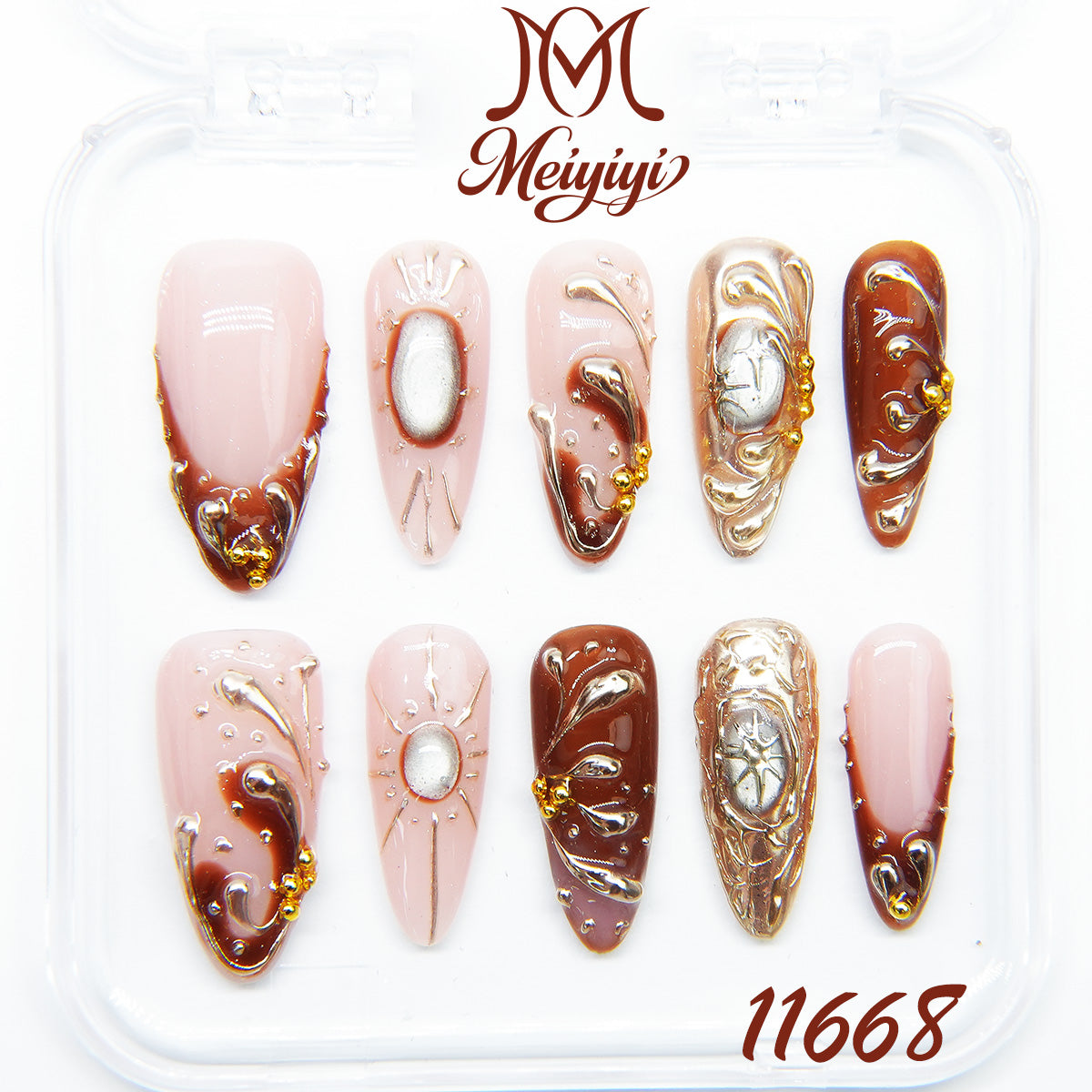 11668-MYY's designer original high-end design customized luxury hand-painted wearable nail art
