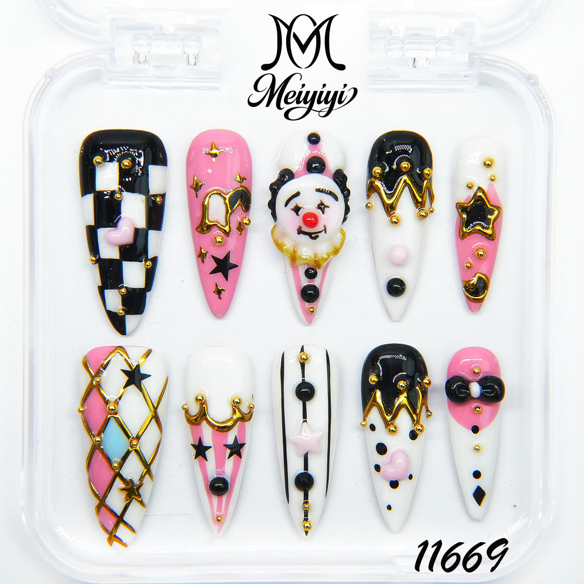 11669-MYY's designer original high-end design customized luxury hand-painted wearable nail art