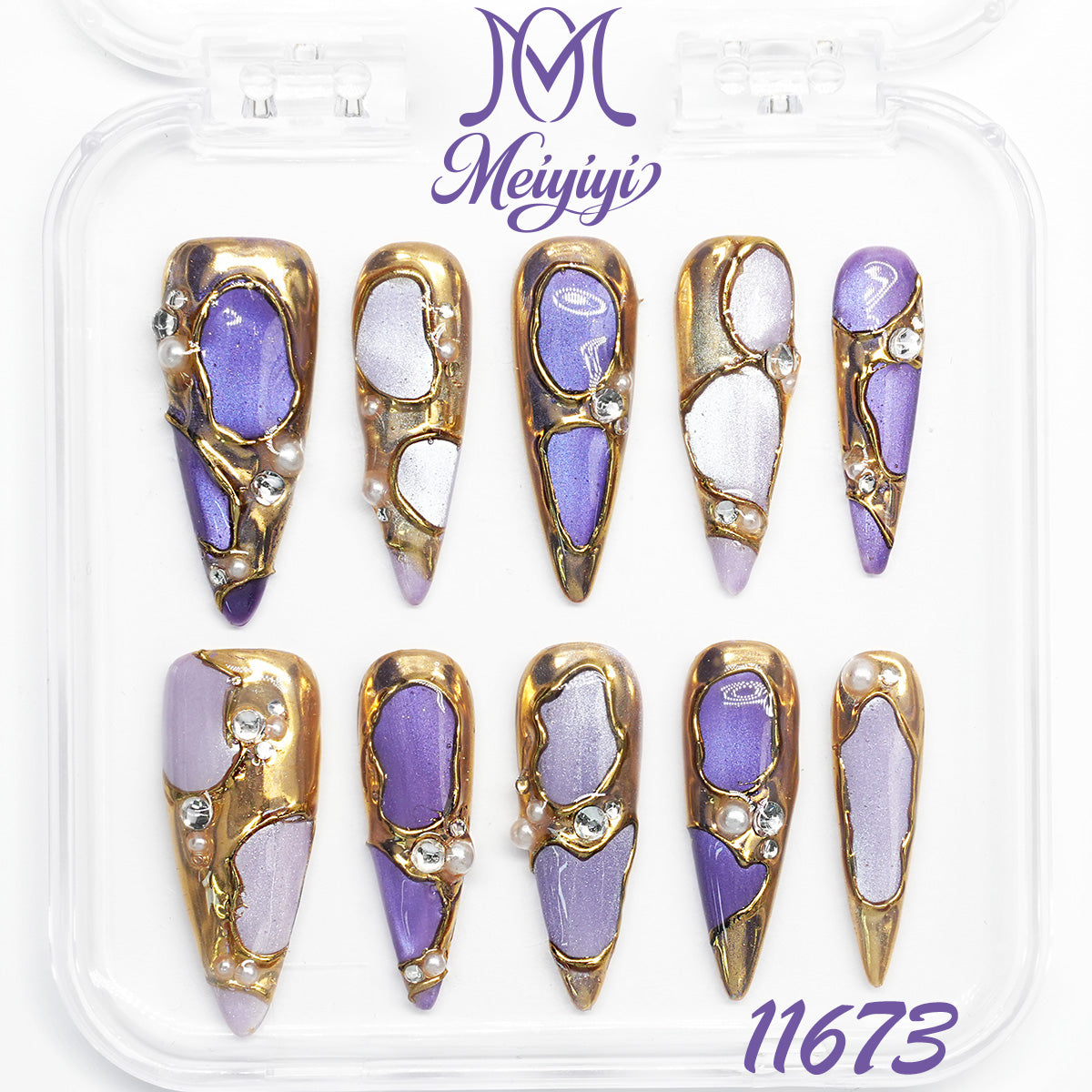 11673-MYY's designer original high-end design customized luxury hand-painted wearable nail art