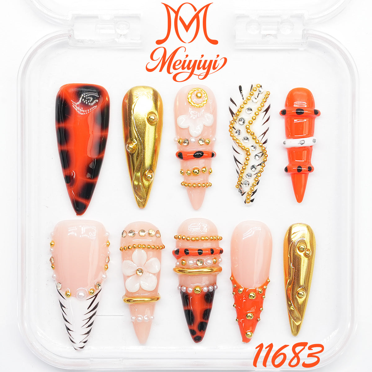 11683-MYY's designer original high-end design customized luxury hand-painted wearable nail art