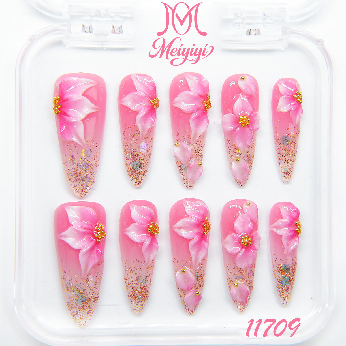 11709-MYY's designer original high-end design customized luxury hand-painted wearable nail art