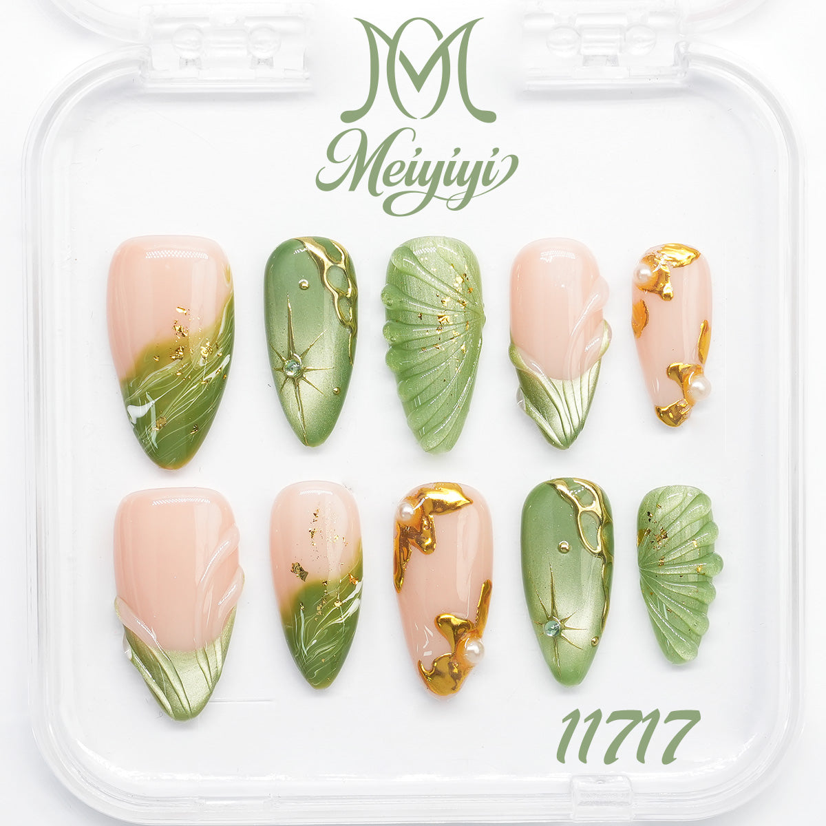 11717-MYY's designer original high-end design customized luxury hand-painted wearable nail art