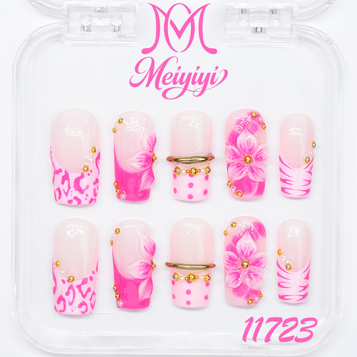 11723-MYY's designer original high-end design customized luxury hand-painted wearable nail art