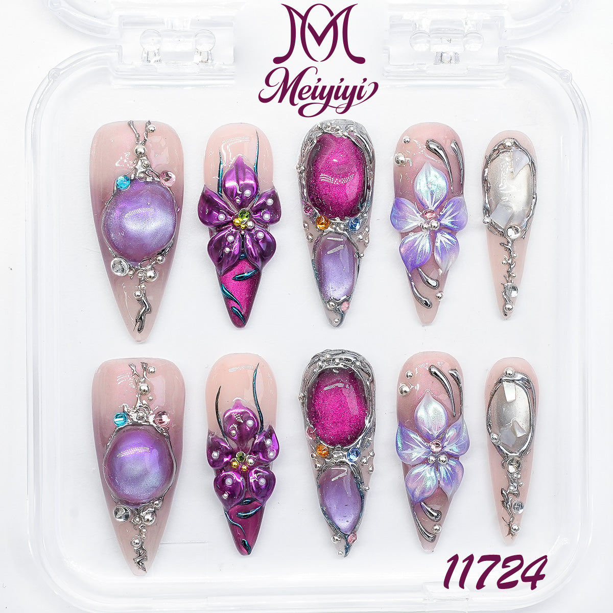 11724-MYY's designer original high-end design customized luxury hand-painted wearable nail art