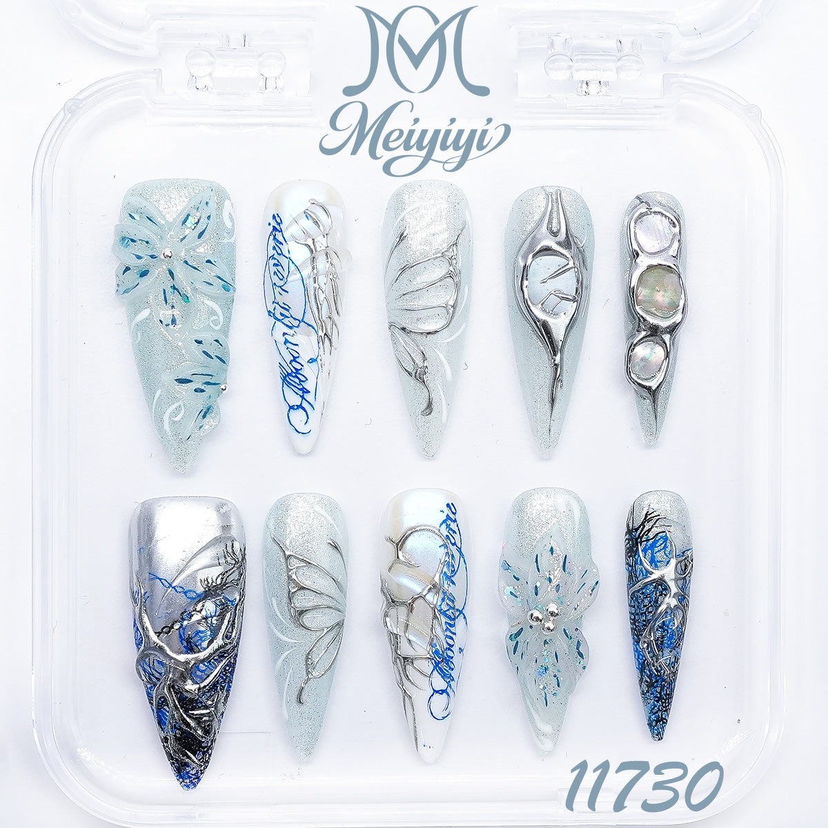 11730-MYY's designer original high-end design customized luxury hand-painted wearable nail art