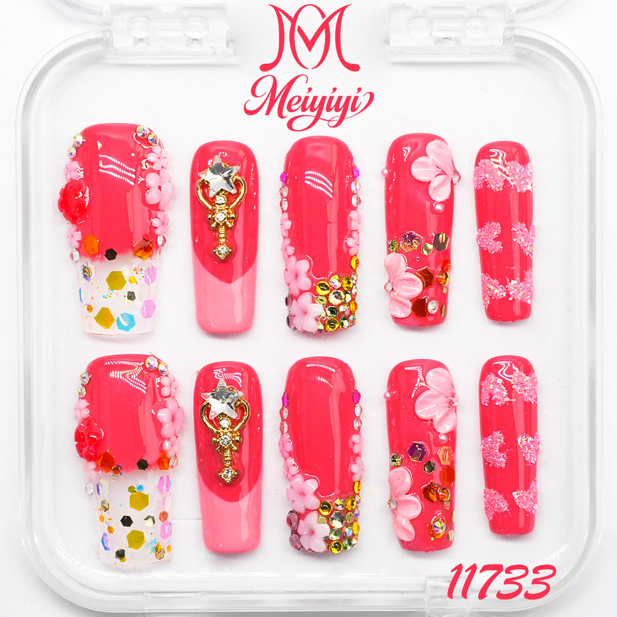 11733-MYY's designer original high-end design customized luxury hand-painted wearable nail art
