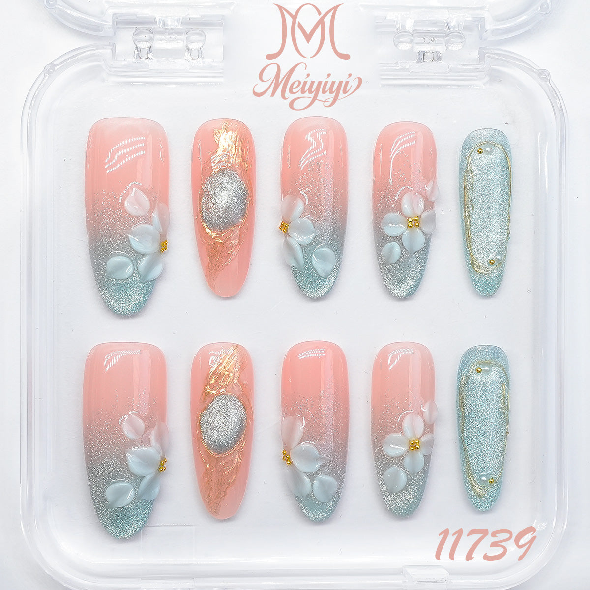 11739-MYY's designer original high-end design customized luxury hand-painted wearable nail art
