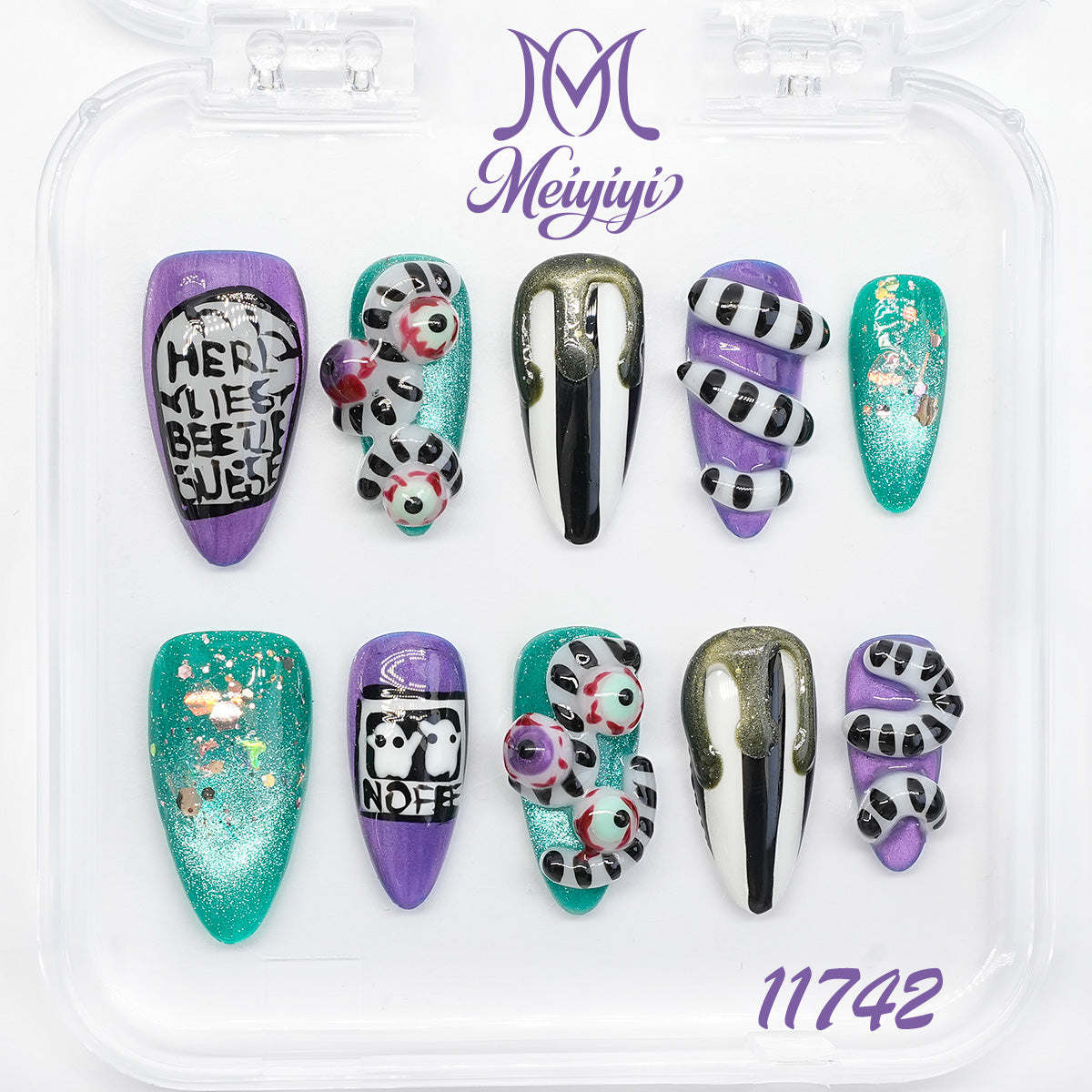 11742-MYY's designer original high-end design customized luxury hand-painted wearable nail art
