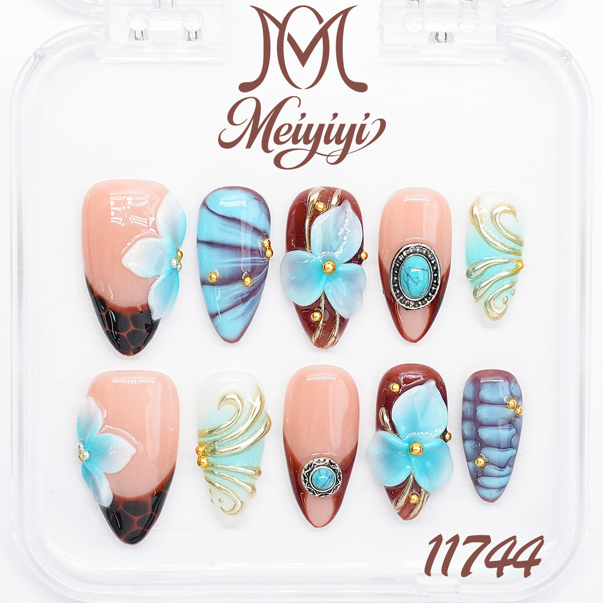 11744-MYY's designer original high-end design customized luxury hand-painted wearable nail art