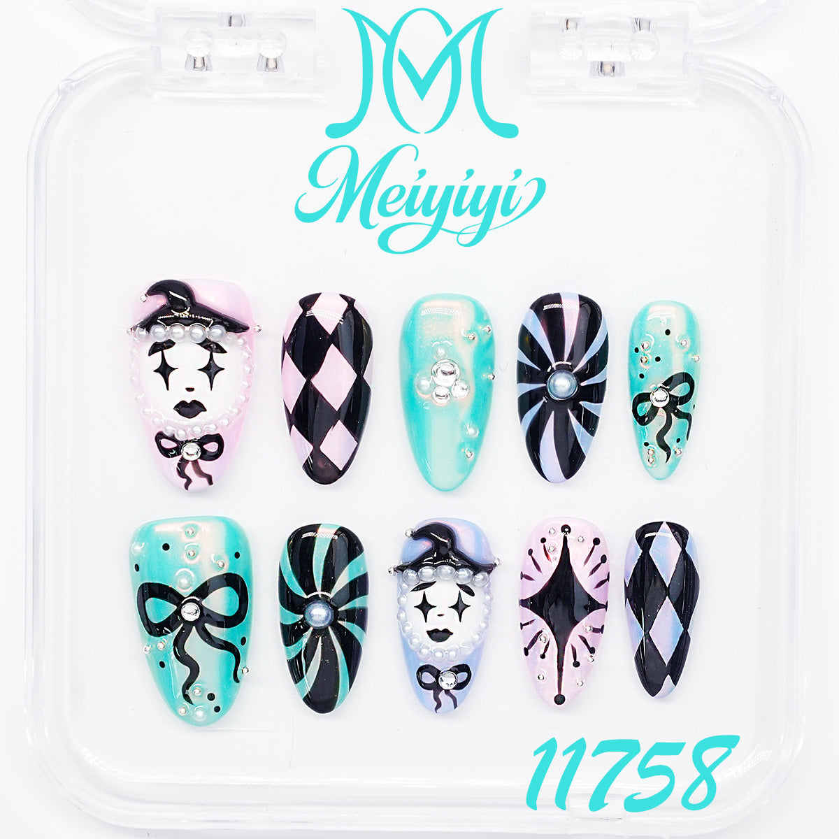 11758-MYY's designer original high-end design customized luxury hand-painted wearable nail art