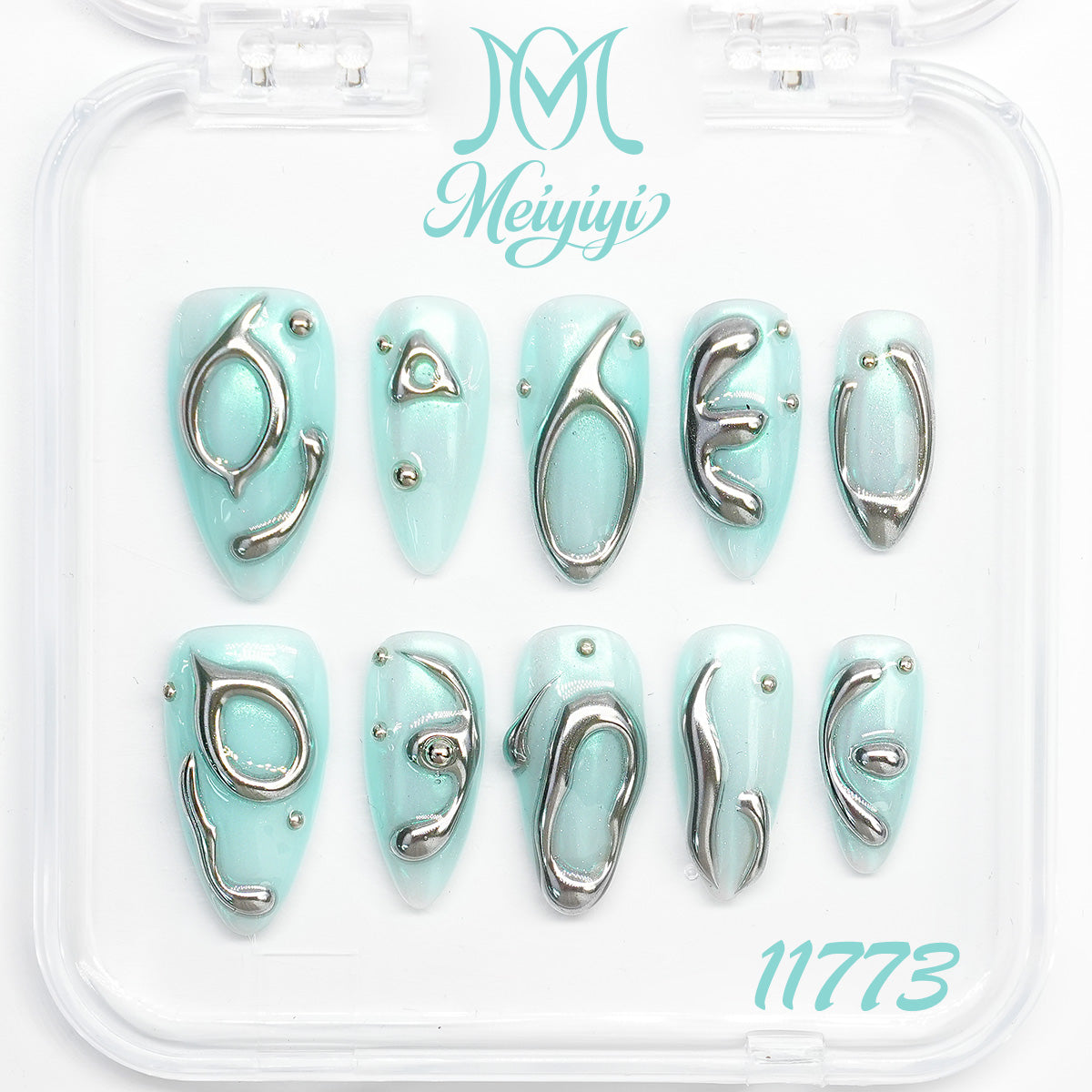 11773-MYY's designer original high-end design customized luxury hand-painted wearable nail art