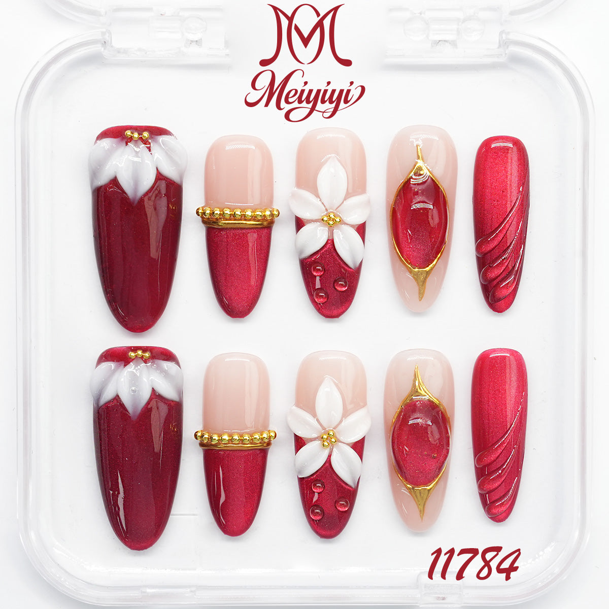 11784-MYY's designer original high-end design customized luxury hand-painted wearable nail art